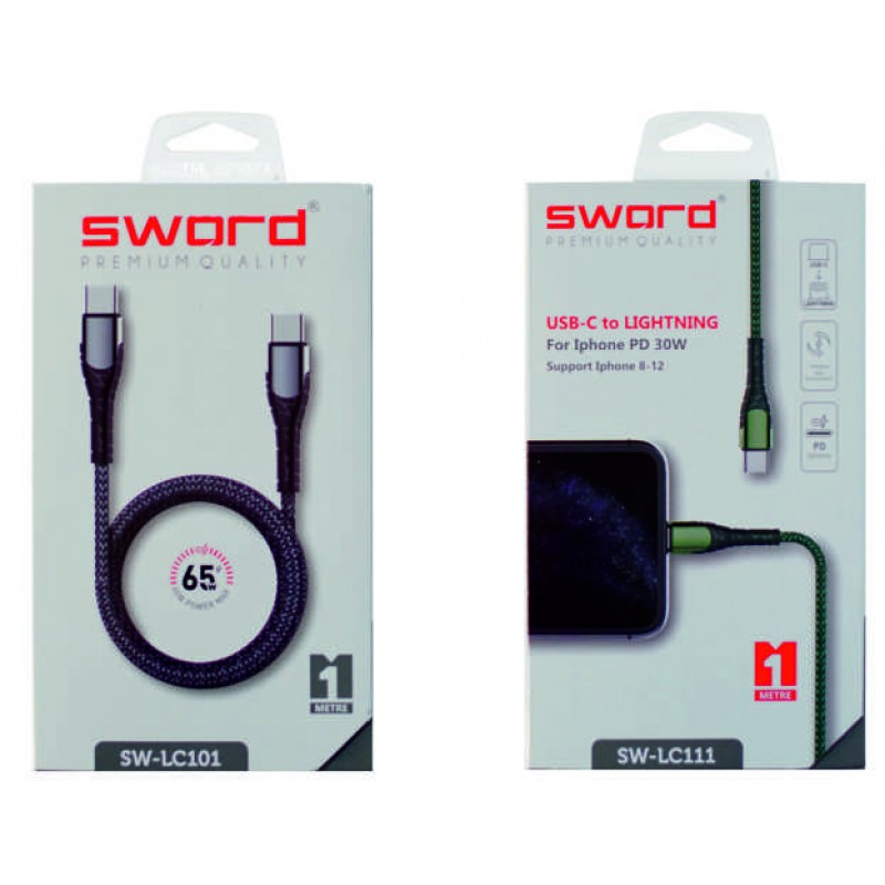 SWORD  USB-C-TO LIGHTNING 1 M  KABLO SW-LC111 